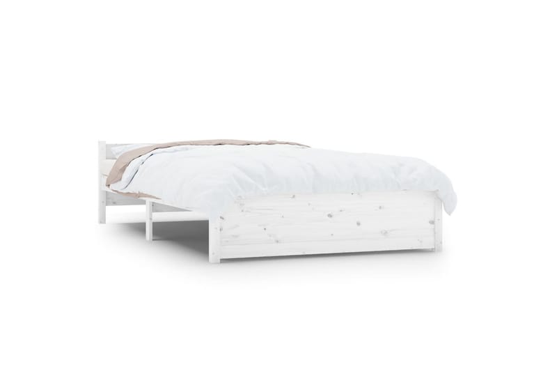 beBasic Sengeramme hvit heltre 135x190 cm 4FT6 Double - Hvit - Møbler - Senger - Sengeramme & sengestamme