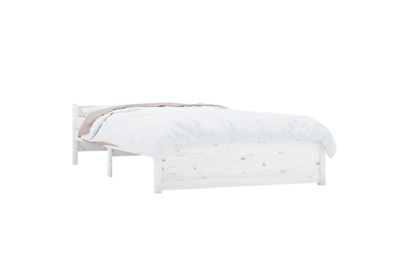 beBasic Sengeramme hvit heltre 135x190 cm 4FT6 Double - Hvit - Møbler - Senger - Sengeramme & sengestamme