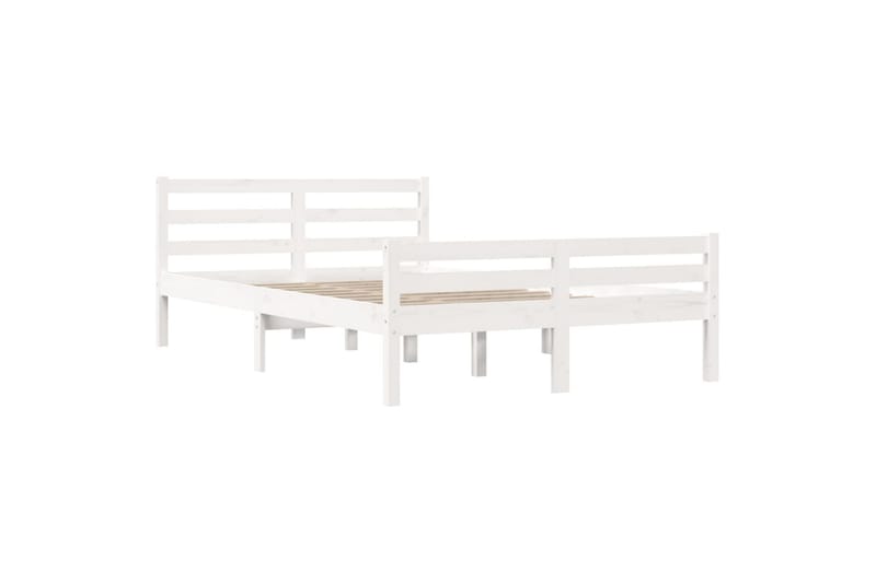 beBasic Sengeramme hvit heltre 135x190 cm 4FT6 Double - Hvit - Møbler - Senger - Sengeramme & sengestamme