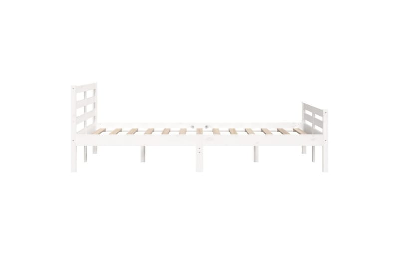 beBasic Sengeramme hvit heltre 135x190 cm 4FT6 Double - Hvit - Møbler - Senger - Sengeramme & sengestamme