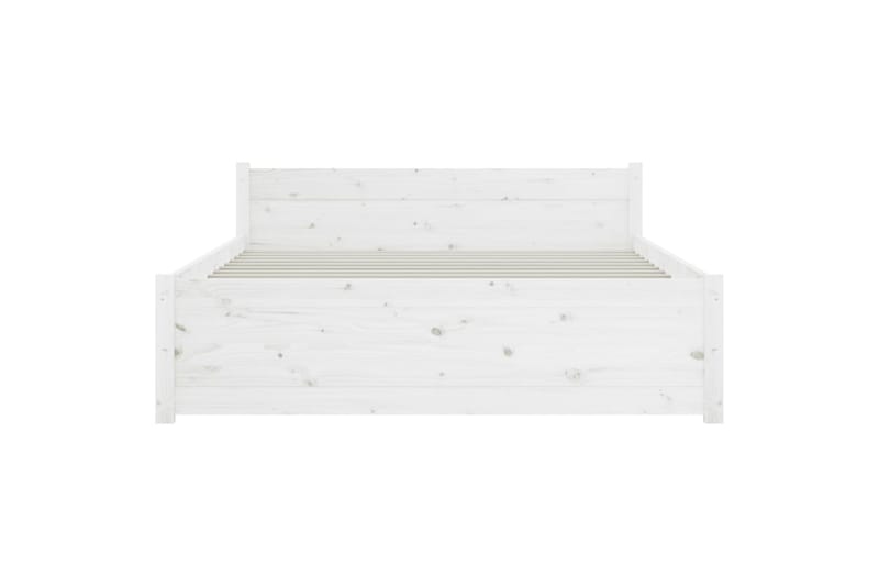 beBasic Sengeramme hvit heltre 135x190 cm 4FT6 Double - Hvit - Møbler - Senger - Sengeramme & sengestamme