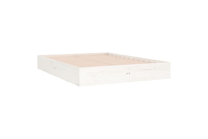 beBasic Sengeramme hvit heltre 135x190 cm 4FT6 Double - Hvit - Møbler - Senger - Sengeramme & sengestamme