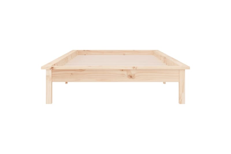 beBasic Sengeramme med LED 100x200 cm heltre - Brun - Møbler - Senger - Sengeramme & sengestamme