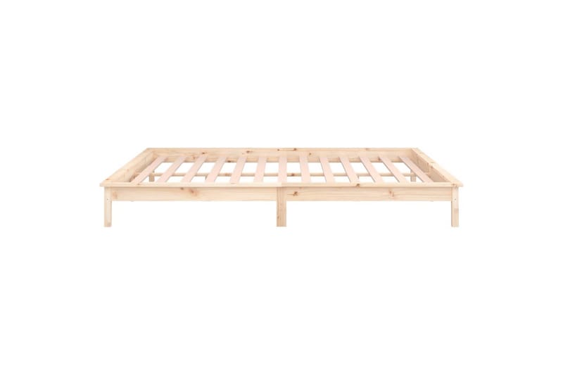 beBasic Sengeramme med LED 120x190 cm 4FT Small Double heltre - Brun - Møbler - Senger - Sengeramme & sengestamme