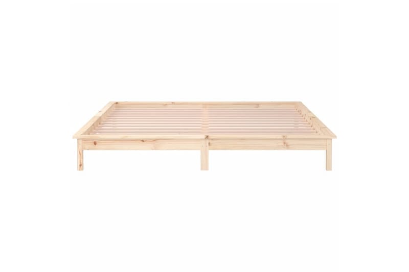 beBasic Sengeramme med LED 120x200 cm heltre - Brun - Møbler - Senger - Sengeramme & sengestamme