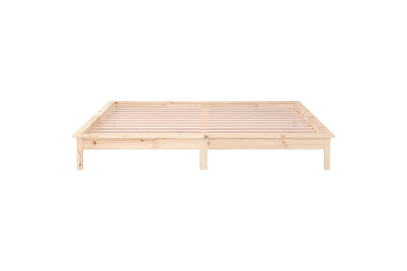 beBasic Sengeramme med LED 200x200 cm heltre - Brun - Møbler - Senger - Sengeramme & sengestamme