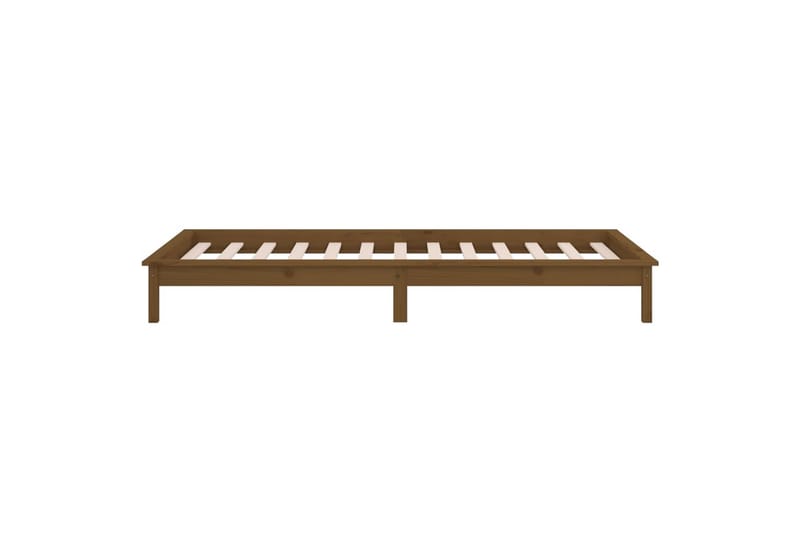 beBasic Sengeramme med LED honningbrun 90x190 cm 3FT Single heltre - Brun - Møbler - Senger - Sengeramme & sengestamme