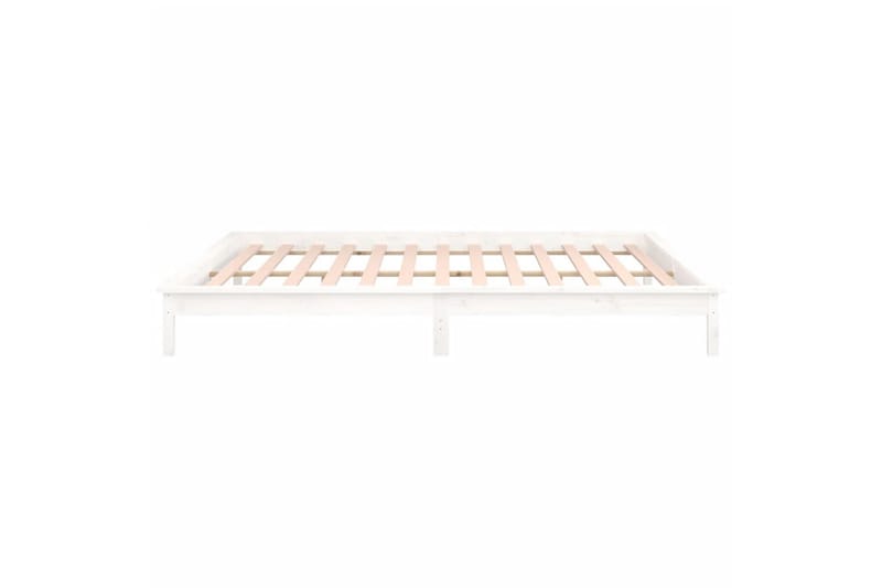 beBasic Sengeramme med LED hvit 120x200 cm heltre - Hvit - Møbler - Senger - Sengeramme & sengestamme