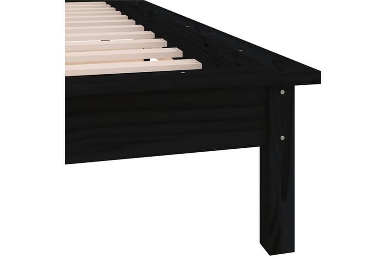 beBasic Sengeramme med LED svart 90x190 cm 3FT Single heltre - Svart - Møbler - Senger - Sengeramme & sengestamme