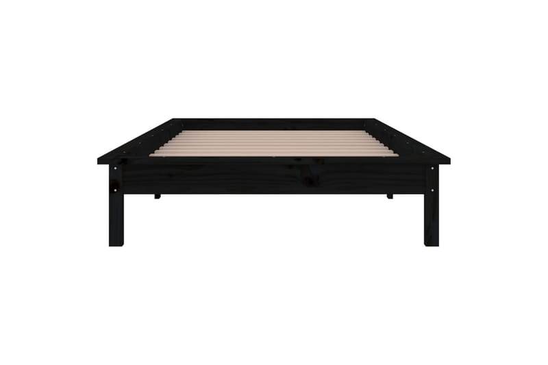 beBasic Sengeramme med LED svart 90x200 cm heltre - Svart - Møbler - Senger - Sengeramme & sengestamme