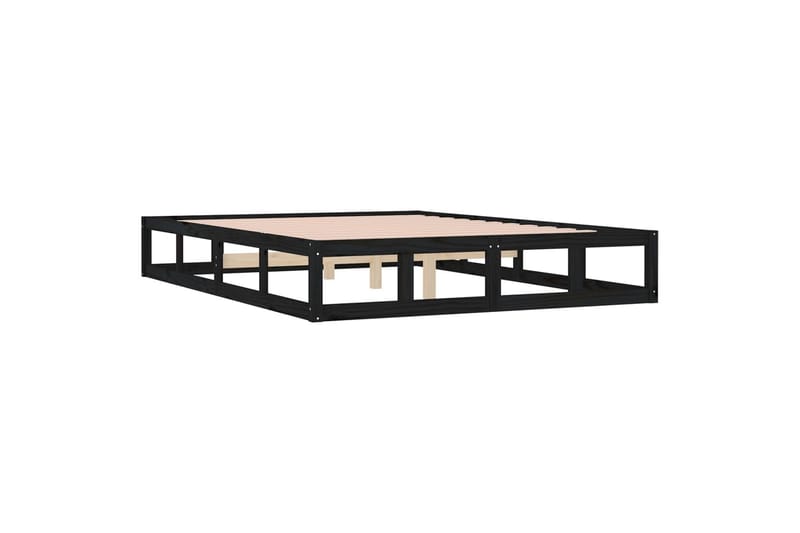 beBasic Sengeramme svart 120x190 cm grå 4FT Small Double heltre - Svart - Møbler - Senger - Sengeramme & sengestamme