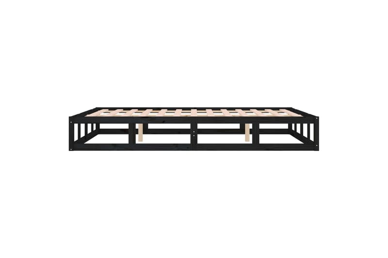 beBasic Sengeramme svart 135x190 cm 4FT6 Double heltre - Svart - Møbler - Senger - Sengeramme & sengestamme