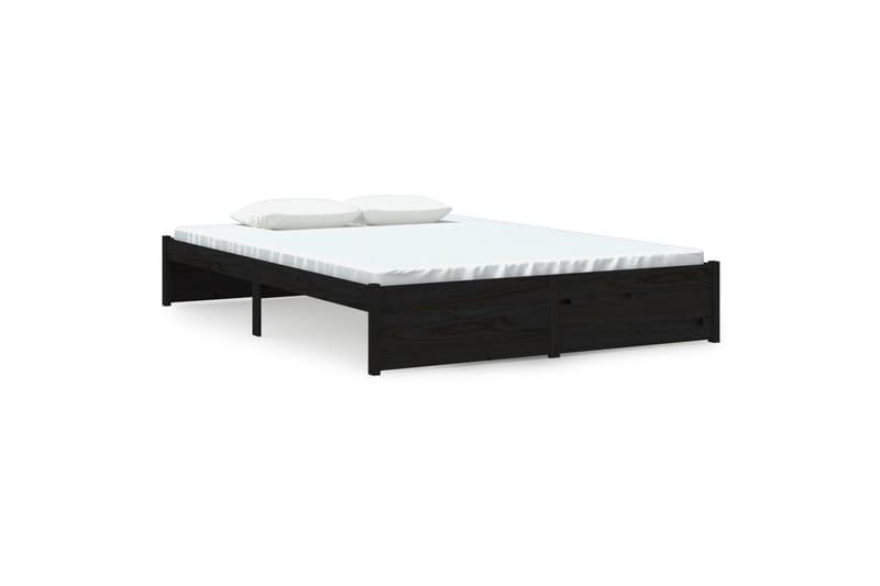 beBasic Sengeramme svart heltre 140x190 cm - Svart - Møbler - Senger - Sengeramme & sengestamme