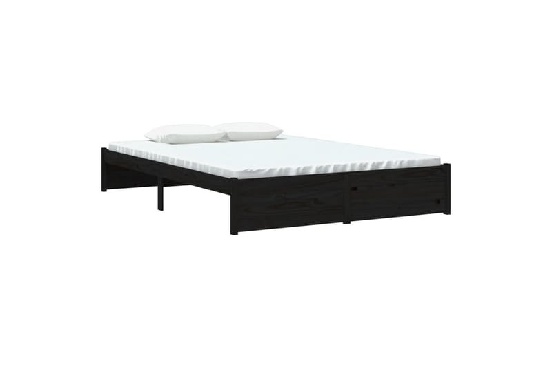 beBasic Sengeramme svart heltre 140x190 cm - Svart - Møbler - Senger - Sengeramme & sengestamme