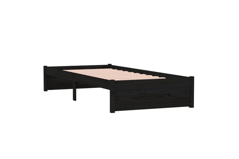 beBasic Sengeramme svart heltre 75x190 cm 2FT6 Small Single - Svart - Møbler - Senger - Sengeramme & sengestamme