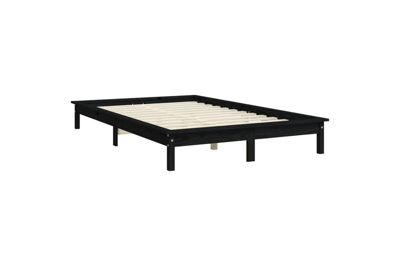 beBasic Sengeramme svart heltre furu 120x190 cm 4FT Small Double - Svart - Møbler - Senger - Sengeramme & sengestamme