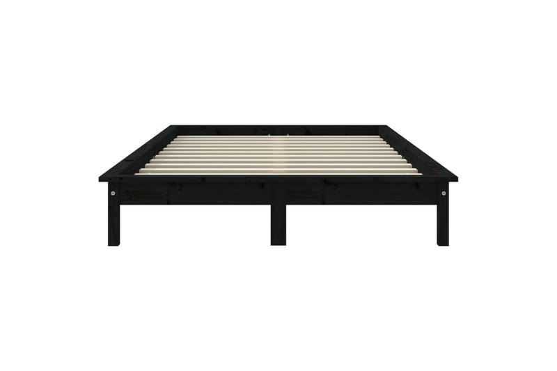 beBasic Sengeramme svart heltre furu 120x200 cm - Svart - Møbler - Senger - Sengeramme & sengestamme