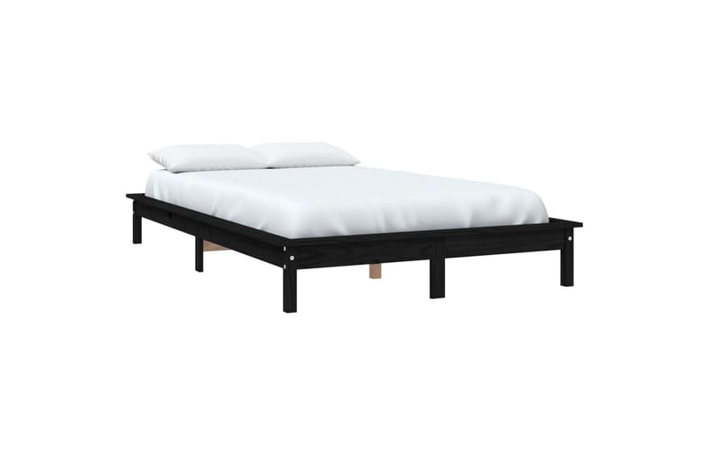 beBasic Sengeramme svart heltre furu 150x200 cm 5FT King Size - Svart - Møbler - Senger - Sengeramme & sengestamme