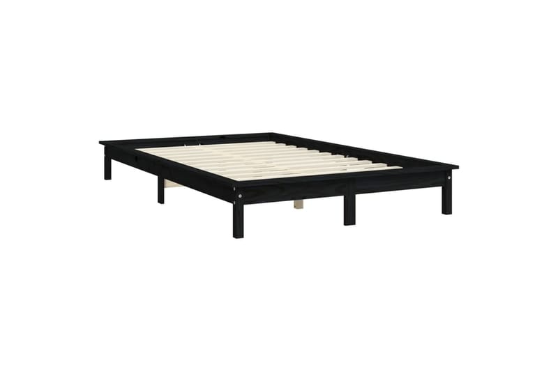 beBasic Sengeramme svart heltre furu 160x200 cm - Svart - Møbler - Senger - Sengeramme & sengestamme