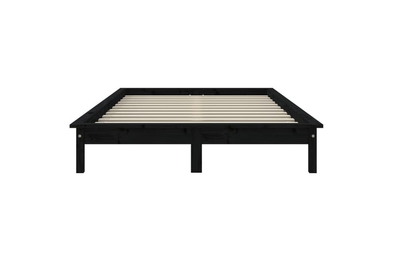 beBasic Sengeramme svart heltre furu 200x200 cm - Svart - Møbler - Senger - Sengeramme & sengestamme