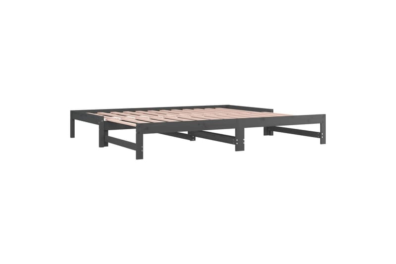 beBasic Uttrekkbar dagseng grå 2x(90x200) cm heltre furu - GrÃ¥ - Møbler - Senger - Sengeramme & sengestamme