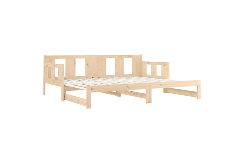 beBasic Uttrekkbar dagseng heltre furu 2x(80x200) cm - Brun - Møbler - Senger - Sengeramme & sengestamme