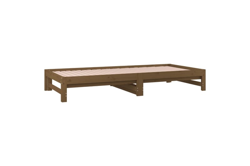 beBasic Uttrekkbar dagseng honningbrun 2x(90x200) cm heltre furu - Brun - Møbler - Senger - Sengeramme & sengestamme