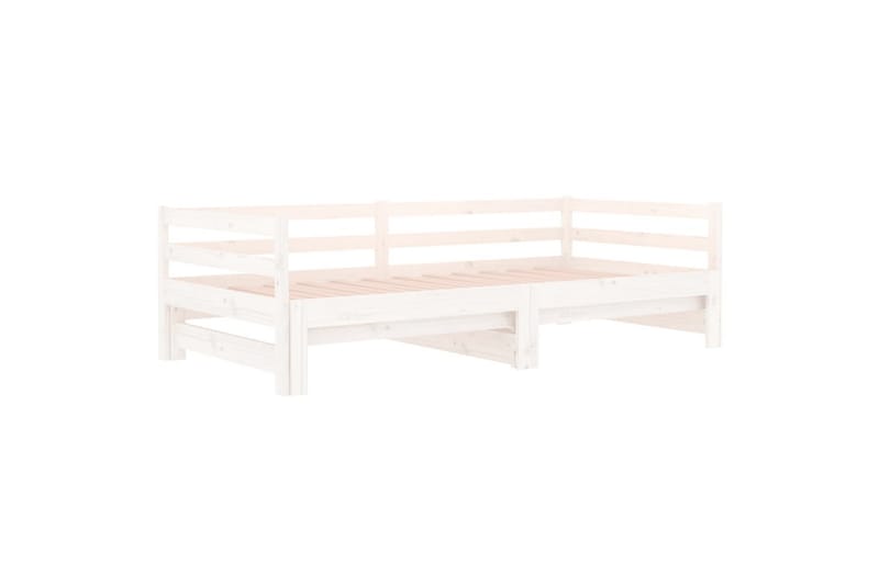 beBasic Uttrekkbar dagseng hvit 2x(90x190) cm heltre furu - Hvit - Møbler - Senger - Sengeramme & sengestamme