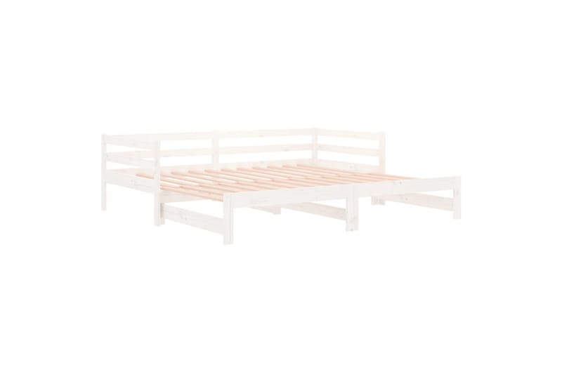 beBasic Uttrekkbar dagseng hvit 2x(90x190) cm heltre furu - Hvit - Møbler - Senger - Sengeramme & sengestamme