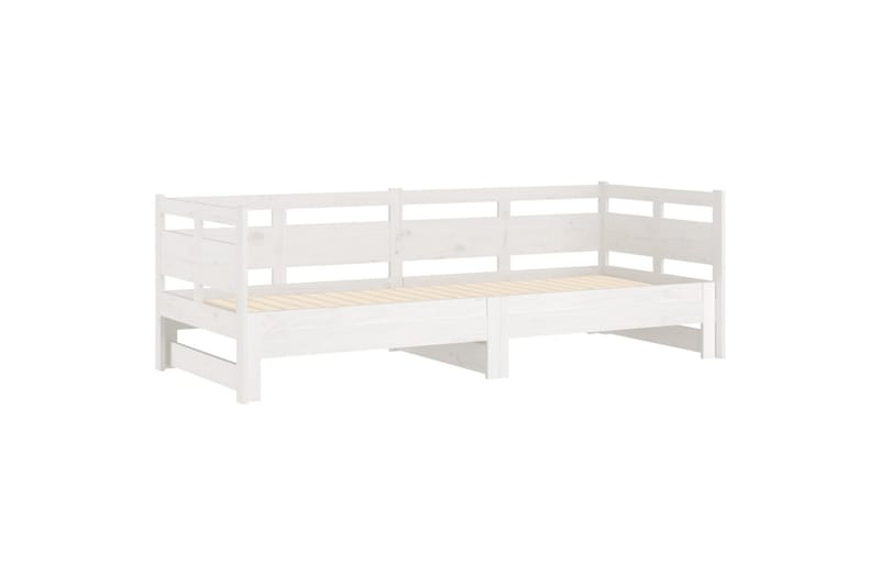 beBasic Uttrekkbar dagseng hvit heltre furu 2x(80x200) cm - Hvit - Møbler - Senger - Sengeramme & sengestamme