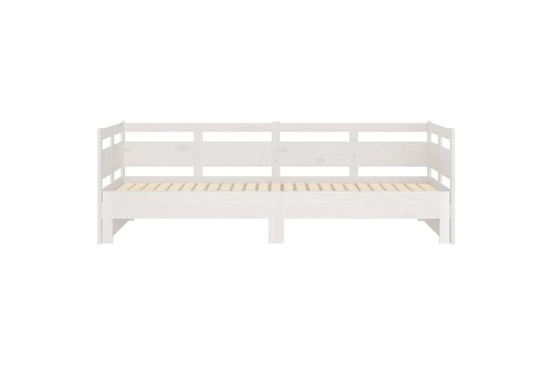 beBasic Uttrekkbar dagseng hvit heltre furu 2x(80x200) cm - Hvit - Møbler - Senger - Sengeramme & sengestamme