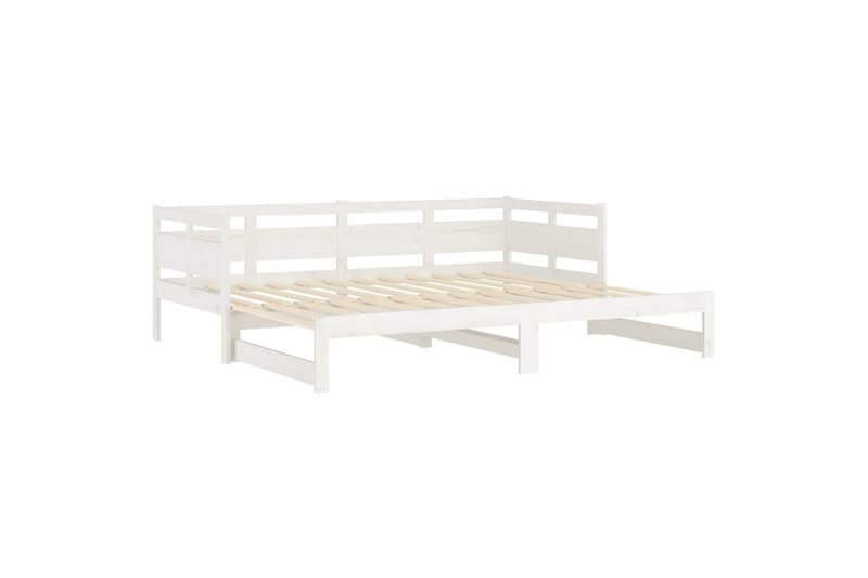 beBasic Uttrekkbar dagseng hvit heltre furu 2x(80x200) cm - Hvit - Møbler - Senger - Sengeramme & sengestamme