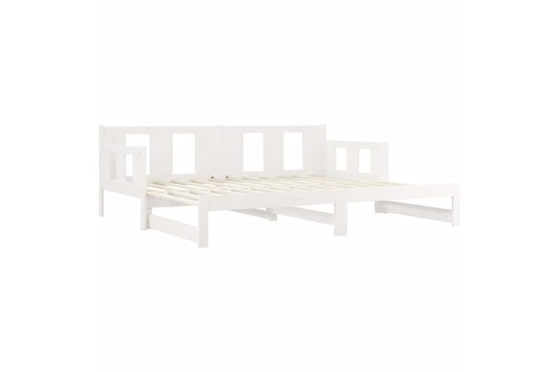 beBasic Uttrekkbar dagseng hvit heltre furu 2x(90x190) cm - Hvit - Møbler - Senger - Sengeramme & sengestamme