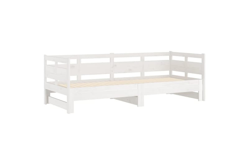 beBasic Uttrekkbar dagseng hvit heltre furu 2x(90x190) cm - Hvit - Møbler - Senger - Sengeramme & sengestamme