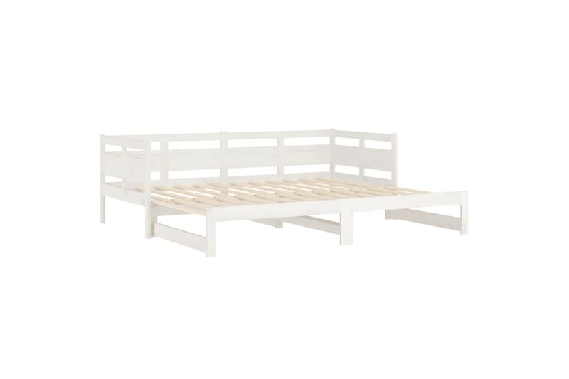 beBasic Uttrekkbar dagseng hvit heltre furu 2x(90x190) cm - Hvit - Møbler - Senger - Sengeramme & sengestamme