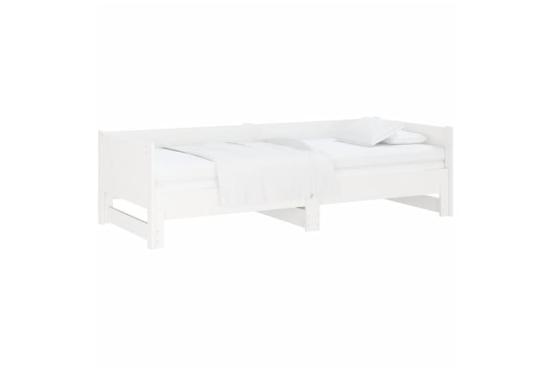 beBasic Uttrekkbar dagseng hvit heltre furu 2x(90x200) cm - Hvit - Møbler - Senger - Sengeramme & sengestamme