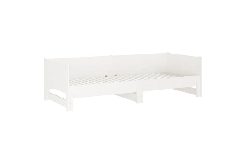 beBasic Uttrekkbar dagseng hvit heltre furu 2x(90x200) cm - Hvit - Møbler - Senger - Sengeramme & sengestamme