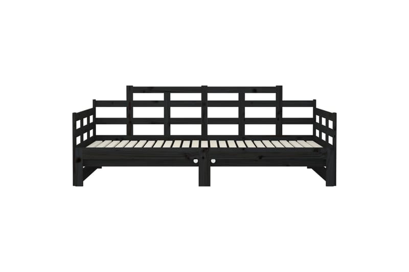 beBasic Uttrekkbar dagseng svart heltre furu 2x(80x200) cm - Svart - Møbler - Senger - Sengeramme & sengestamme