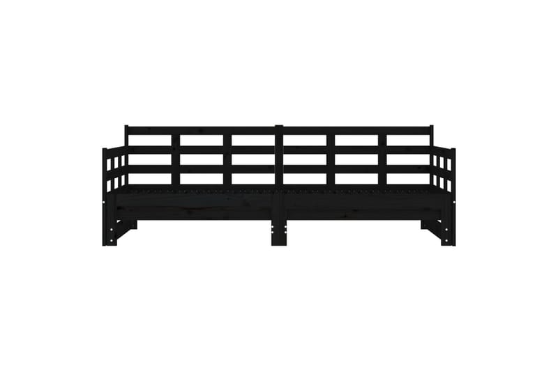 beBasic Uttrekkbar dagseng svart heltre furu 2x(90x200) cm - Svart - Møbler - Senger - Sengeramme & sengestamme