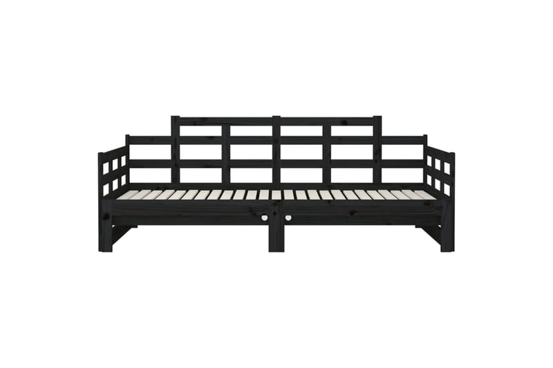 beBasic Uttrekkbar dagseng svart heltre furu 2x(90x200) cm - Svart - Møbler - Senger - Sengeramme & sengestamme