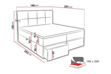 Bodskatan Sengpakke Kontinentalseng 140x200 cm - Svart - Møbler - Senger - Kontinentalsenger