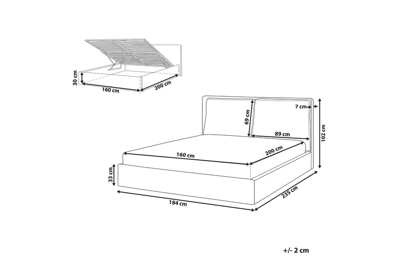 Braylon Sengramme 160x200 cm - Beige - Møbler - Senger - Sengeramme & sengestamme