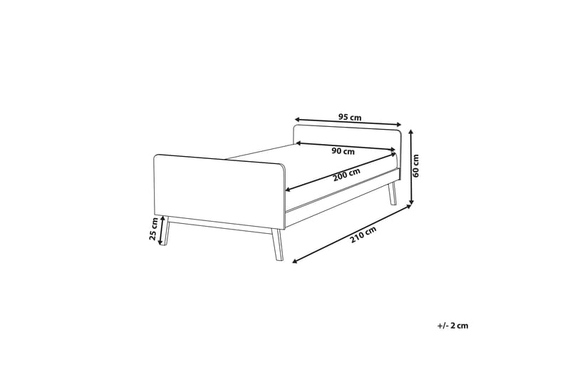 Burt Sengramme 90x200 cm - Hvit - Møbler - Senger - Sengeramme & sengestamme