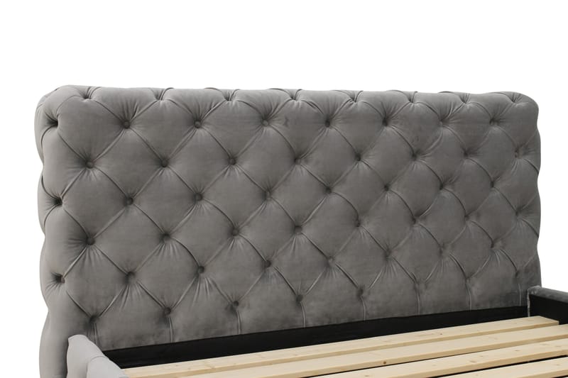 Chesterfield Komplett Sengpakke Sengeramme med Madrass 120x200 cm - Grå - Møbler - Senger - Rammeseng