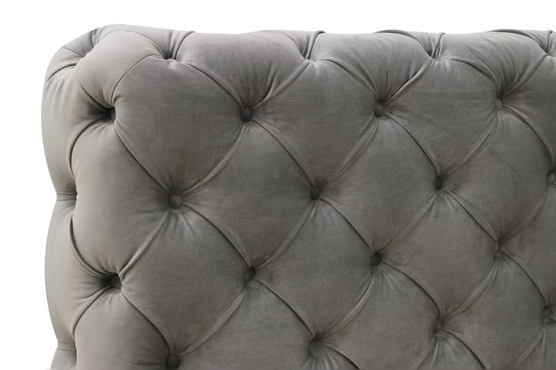 Chesterfield Komplett Sengpakke Sengeramme med Madrass 120x200 cm - Grå - Møbler - Senger - Rammeseng