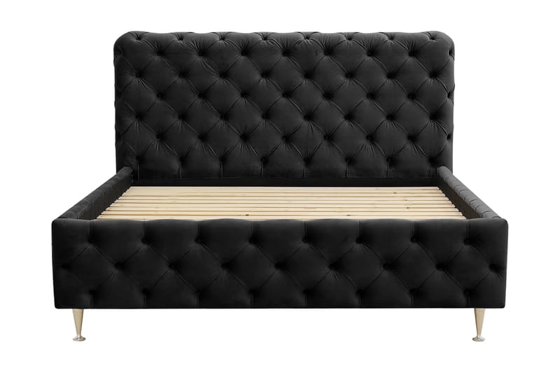 Chesterfield Komplett Sengpakke Sengeramme med Madrass 120x200 cm - Svart - Møbler - Senger - Rammeseng