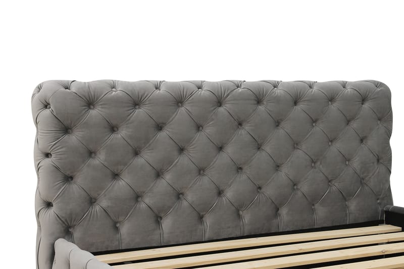 Chesterfield Komplett Sengpakke Sengeramme med Madrass 180x200 cm - Grå - Møbler - Senger - Rammeseng