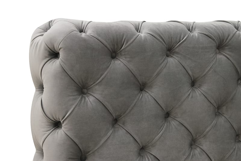 Chesterfield Komplett Sengpakke Sengeramme med Madrass 180x200 cm - Grå - Møbler - Senger - Rammeseng