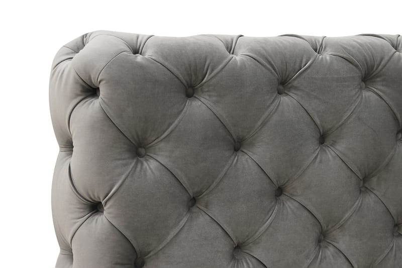 Chesterfield Komplett Sengpakke Sengeramme med Madrass 180x200 cm - Grå - Møbler - Senger - Rammeseng