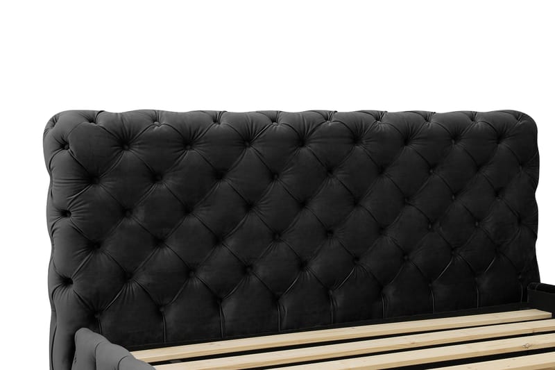 Chesterfield Komplett Sengpakke Sengeramme med Madrass 180x200 cm - Svart - Møbler - Senger - Rammeseng